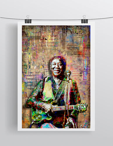 Muddy Waters Blues Poster, Muddy Waters Tribute Fine Art