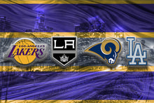 Los Angeles Sports Teams Poster, Los Angeles Dodgers, LA Kings LA Lakers, LA Rams, Man Cave Art
