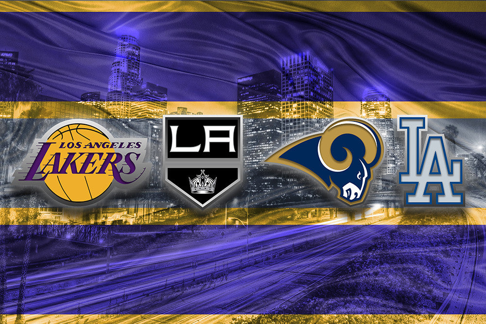 Los Angeles License Plate Art Sports Design Lakers Dodgers Rams Kings Mixed  Media by Design Turnpike - Fine Art America