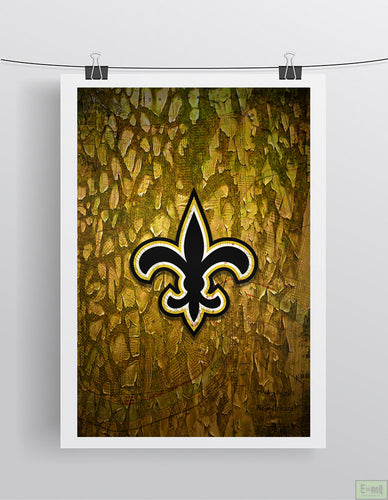 New Orleans Saints Sports Poster, New Orleans SAINTS Artwork, Saints in front of New Orleans Map, Saints Man Cave Gift