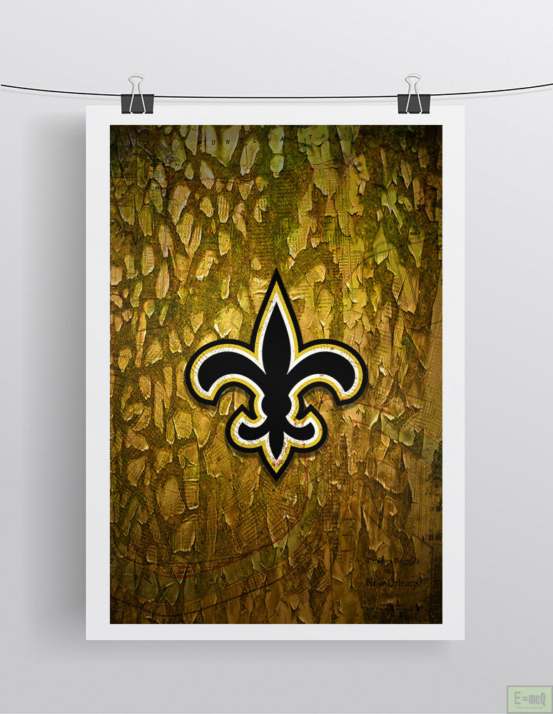 New Orleans Saints Sports Poster, New Orleans SAINTS Artwork, Saints i –  McQDesign