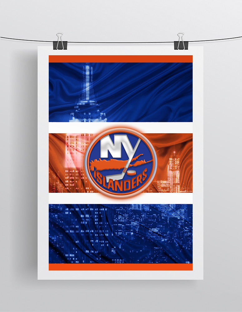 New York Islanders Poster, New York Islanders Hockey Print, Islanders Man Cave Art, NY Islanders
