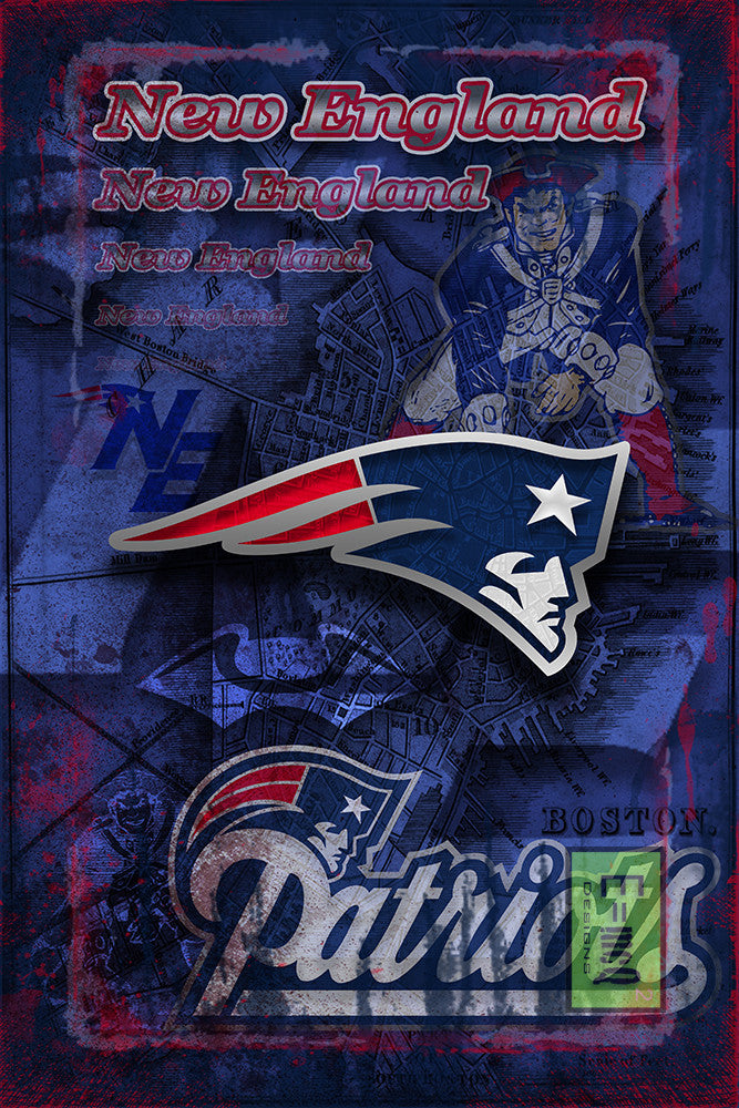 New England Patriots Football Poster,New England Patriots Gift, New England Patriots, Patriots Man Cave
