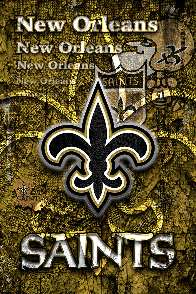 New Orleans Saints Poster, New Orleans SAINTS Artwork Saints Man Cave –  McQDesign