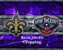 New Orleans Sports Teams Poster, New Orleans Sports Print, New Orleans Saints, New Orleans Pelicans, LSU Tigers