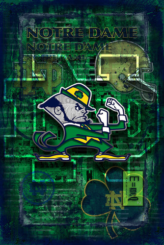 Notre Dame Poster, Notre Dame Fighting Irish Print, ND gift, Notre Dame Man Cave Picture