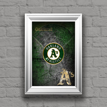 Oakland Athletics Poster, Oakland Athletics Artwork Gift, A's Layered Man Cave Art