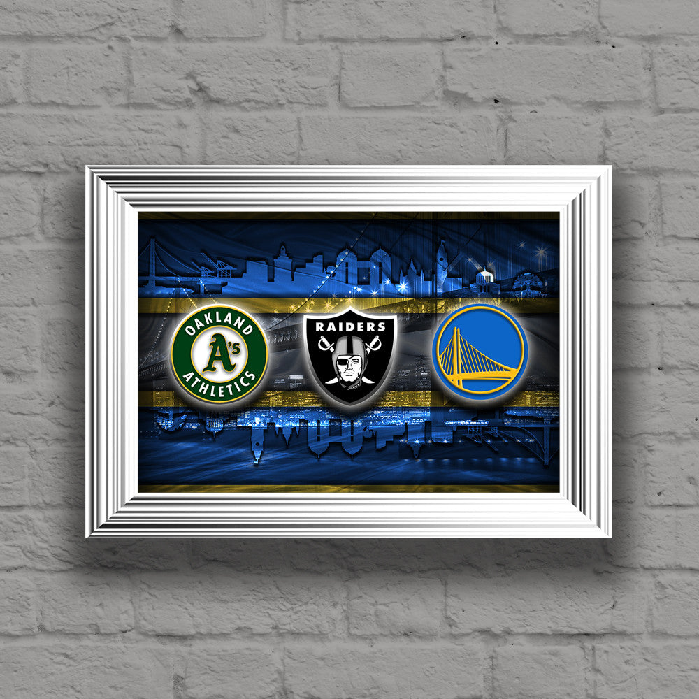 Oakland Sports Teams Poster, Oakland Sports Print, Oakland Athletics ...