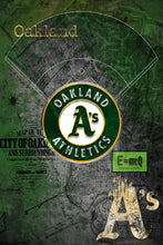 Oakland Athletics Poster, Oakland Athletics Artwork Gift, A's Layered Man Cave Art