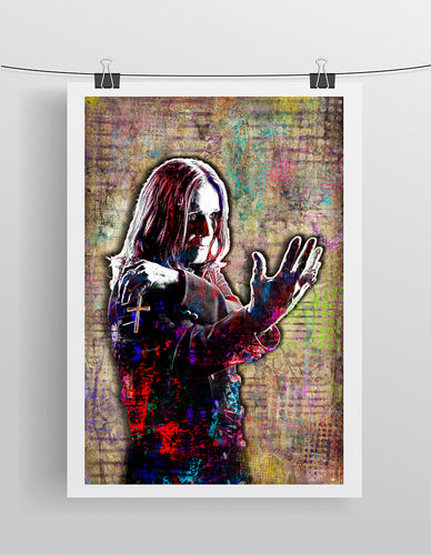 Ozzy Osbourne Poster, Ozzy Pop 3 Portrait Gift, Ozzy Black Sabbath Fine Pop Art
