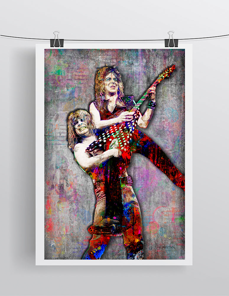 Ozzy Osbourne and Randy Rhoads Poster, Ozzy & Randy Gift, Ozzy Tribute Fine Pop Art