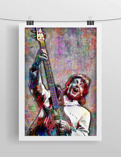 Paul McCartney Poster, Paul of The Beatles Gift, Sir Paul Colorful Layered Tribute Fine Art