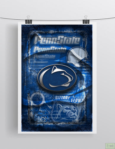Penn State Nittany Lions Poster, Penn State Gift, Pennsylvania State Nittany Lions Man Cave, Penn State Sports Print