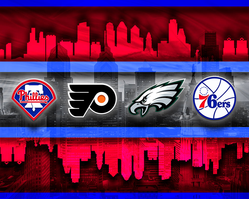 Philadelphia Sports Teams Red Poster, Philadelphia Eagles, Flyers, 76e –  McQDesign