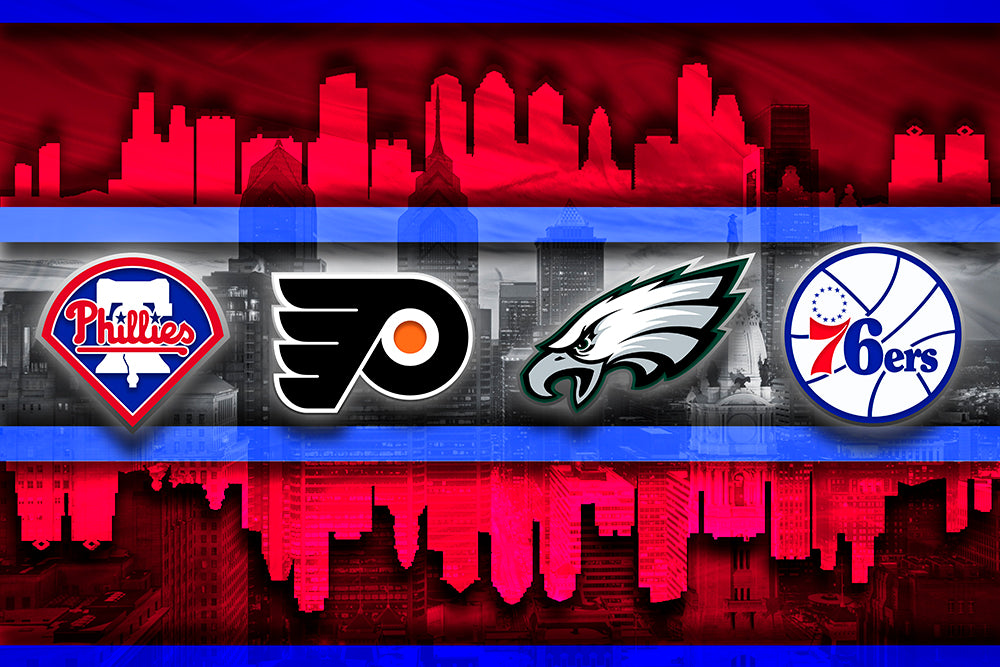 Philadelphia, PA Sports 4-Poster Combo (Phillies, Eagles, 76ers