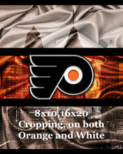 Philadelphia Flyers Hockey Poster, Flyers Hockey Print, Philly Flyers in front of Philadelphia Skyline