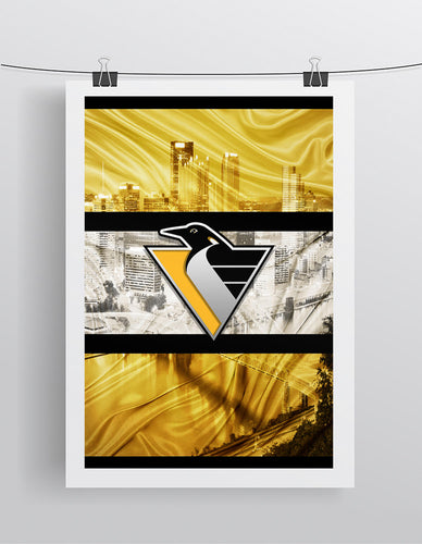 Pittsburgh Penguins Retro Logo Poster, Pittsburgh Penguins Retro Logo Hockey Gift, Pens Art, Penguins