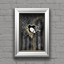 Pittsburgh Penguins Hockey Flag Poster, Pens Art, Penguins Flag Man Cave