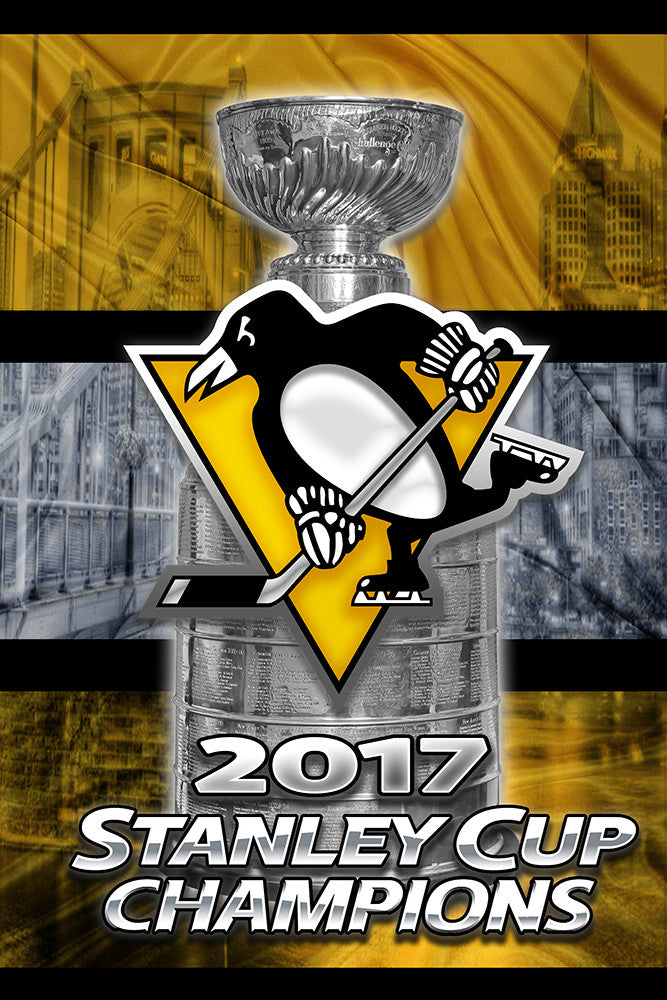 Nhl Pittsburgh Penguins 2017 Stanley Cup Art Poster : Target