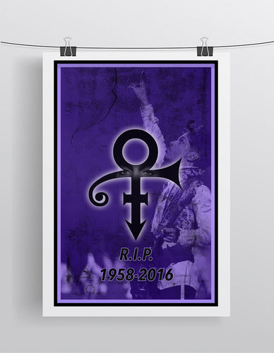 Prince Memorial Poster, Prince Memorial Logo 2016 Gift, Prince Layered Tribute Fine Art