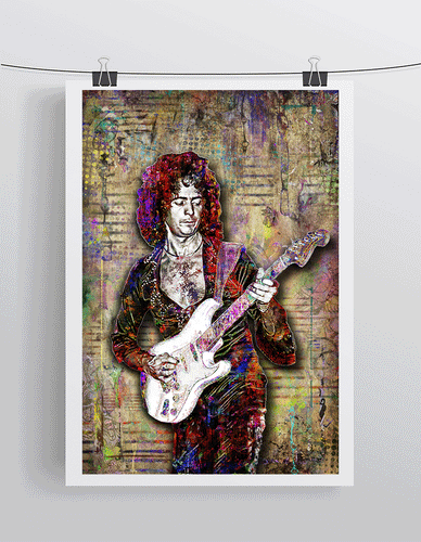 Ritchie Blackmore of Deep Purple Poster,  Rainbow Print Fine Art