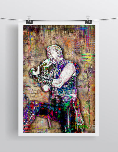 Rob Halford Poster, Rob Halford of Judas Priest 80s, Judas Priest Tribute Fine Art