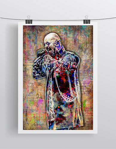 Rob Halford Poster, Rob Halford of Judas Priest  Portrait Gift, Judas Priest Tribute Fine Art