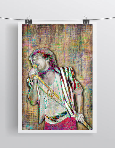 Rod Stewart Poster, Rod Stewart Gift, Rod Stewart Tribute Fine Art