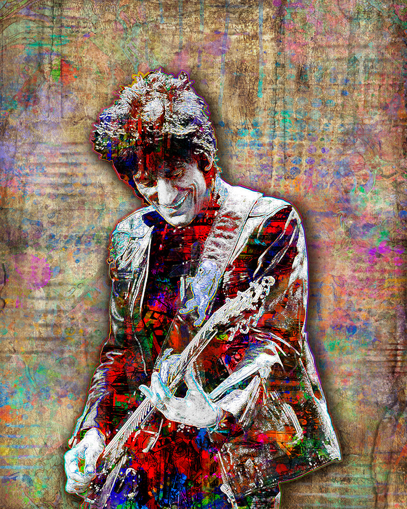 Ronnie Wood エルビス ポップアート 額縁付き　　（I 74 Ronnie Wood エルビス ポップアート 額縁付き （I 74 Ronnie Wood