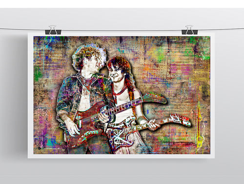 Sammy Hagar Eddie Van Halen Pop Poster, Eddie & Sam of Van Halen Tribute Fine Art Poster
