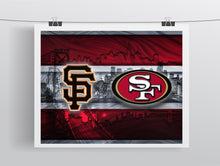 San Francisco Sports Teams Poster, San Francisco Sports Print, San Francisco Giants, San Francisco 49ers