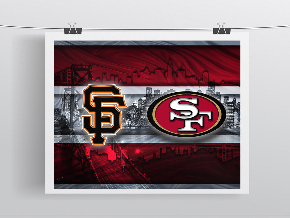 San Francisco Sports Teams Poster, San Francisco Sports Print, San  Francisco Giants, San Francisco 49ers
