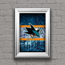 San Jose Sharks Poster, San Jose Sharks Hockey Print, San Jose Sharks Man Cave Art, San Jose Sharks