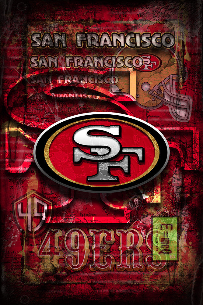 San Fransisco 49ers Football Poster, San Francisco Forty-Niners Gift, –  McQDesign