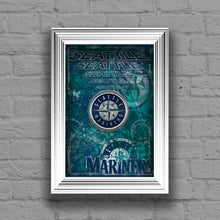 Seattle Mariners Poster, Seattle Mariners Artwork Gift, Mariners Layered Man Cave Art