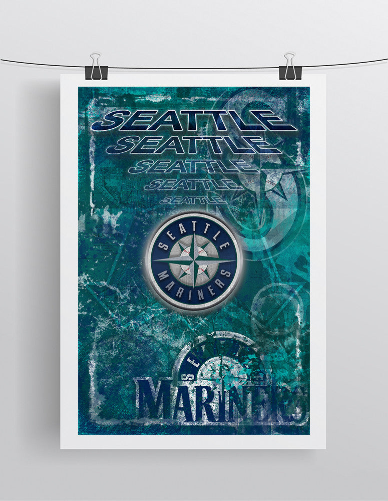  Seattle Mariners Poster Sunset Art Print 12x16 Wall Decor :  Sports & Outdoors