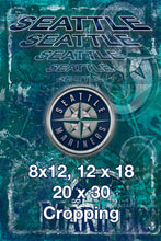 Seattle Mariners Poster, Seattle Mariners Artwork Gift, Mariners Layered Man Cave Art