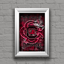 South Carolina Game Cocks Poster, South Carolina Print, Gamecocks gift, SC Game Cocks Cave Picture