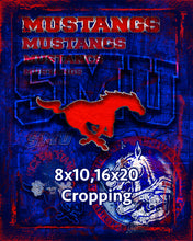 Southern Methodist Mustangs Poster, Souther Methodist Mustangs Print, Mustangs Man Cave Picture