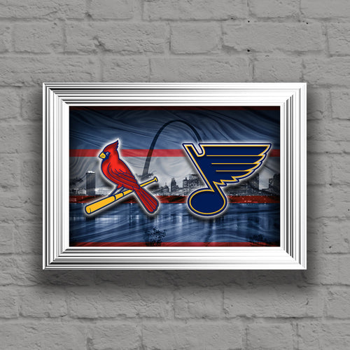 St. Louis Sports Teams Poster,  St. Louis Cardinals St. Louis Blues Poster