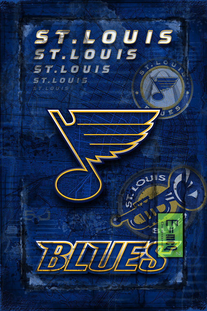 St. Louis Blues Hockey Flag Poster, Blues Hockey Print, STL Blues
