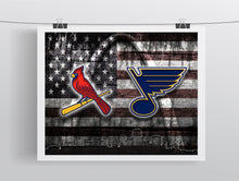 St. Louis Sports Teams Flag Poster,  St. Louis Cardinals St. Louis Blues Poster Flag