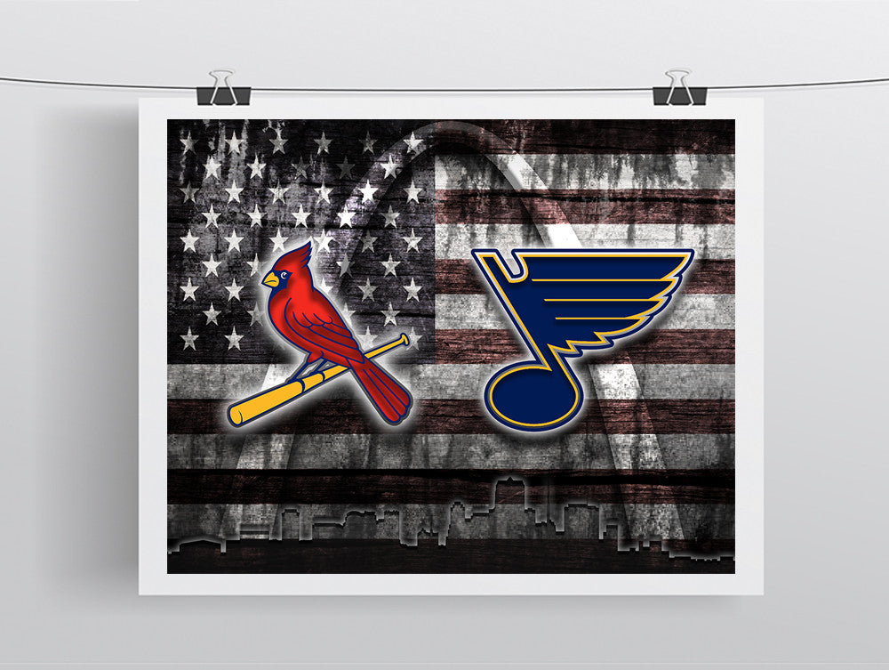 St. Louis Sports Teams Flag Poster, St. Louis Cardinals St. Louis Blue –  McQDesign