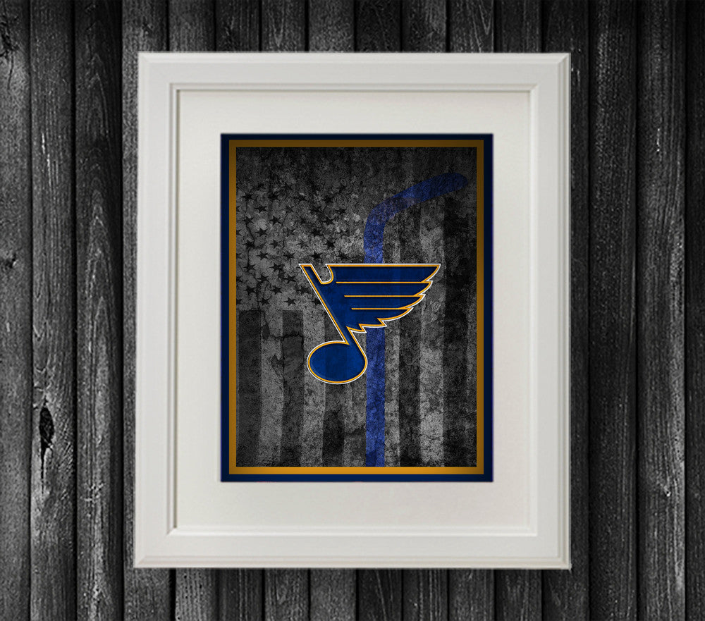 St. Louis Blues Hockey Poster, Blues Hockey Print, STL Blues in front –  McQDesign
