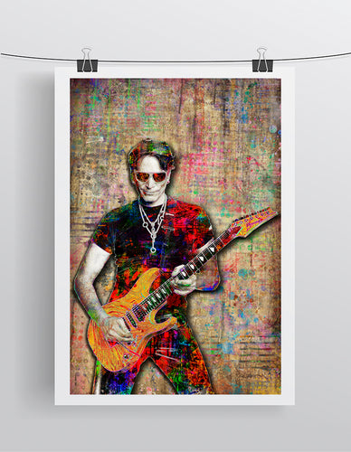 Steve Vai Poster, Guitarist Steve Vai Gift, Steve Vai Tribute Fine Art