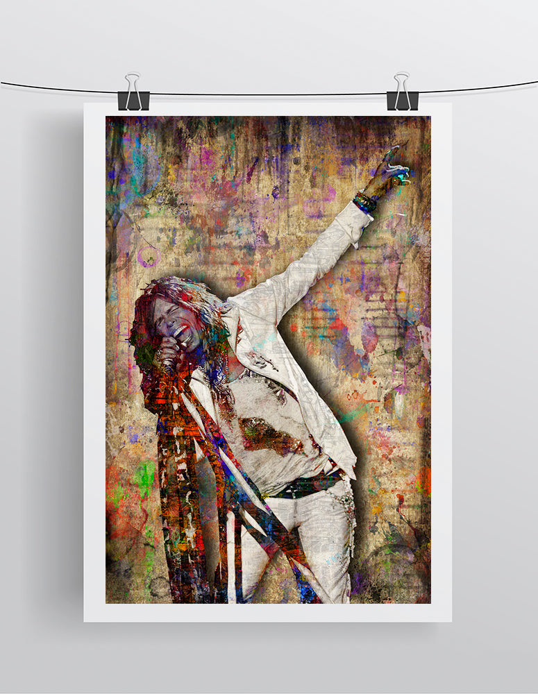 Steven Tyler Poster, Steven Tyler of Aerosmith Gift, Aerosmith Tribute Fine Art