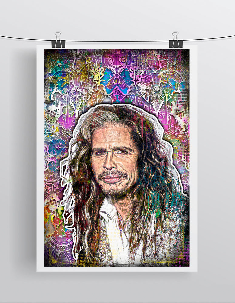 Steven Tyler Poster, Steven Tyler of Aerosmith Tribute Portrait Gift