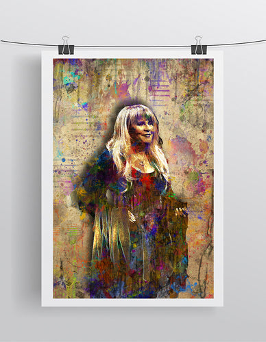Stevie Nicks Poster, Stevie Nicks Gift, Fleetwood Mac Tribute Fine Art