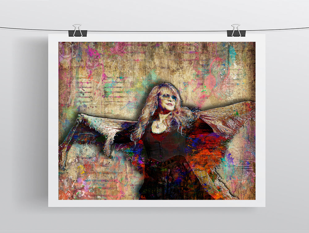 Stevie Nicks Poster, Stevie Nicks of Fleetwood Mac Gift, Stevie Nicks Tribute Fine Art