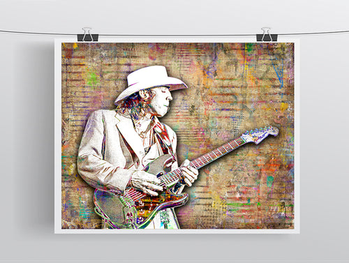 Stevie Ray Vaughan Poster, Stevie Ray Vaughan 2 Tribute Fine Art